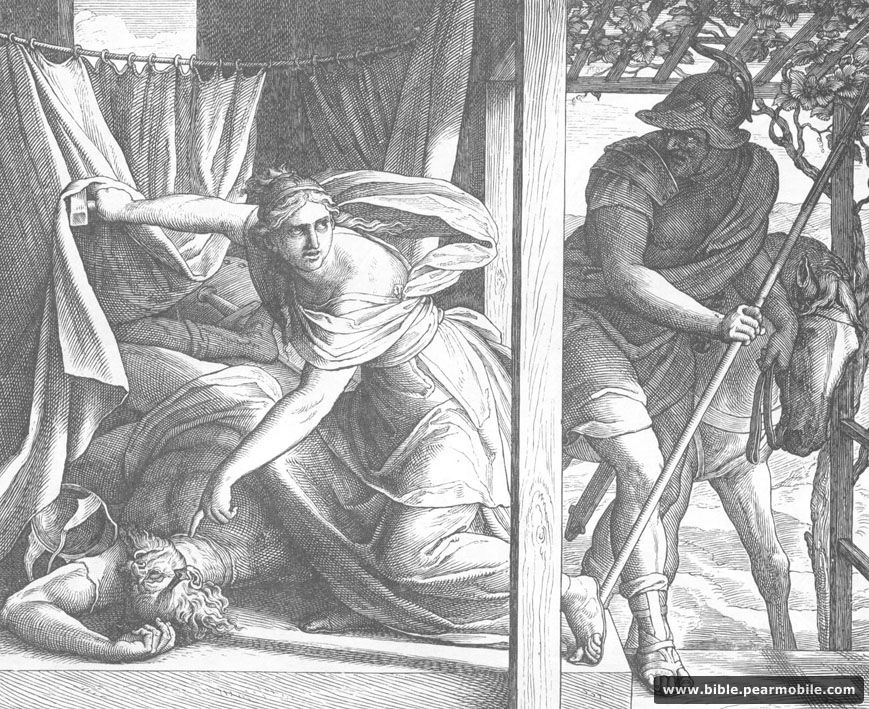 士師記 4:21 - Jael Kills Sisera